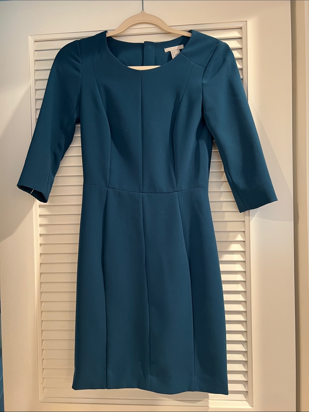 H&M Teal Long-Sleeve Sheath Dress Size 4